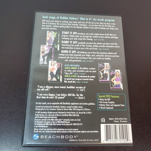 Debbie Siebers' Slim In 6 Six Weeks LIKE NEW - Picture 2 of 8